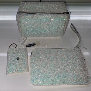 Old Navy Glitter Cosmetic Bag, Wristlet & Wallett